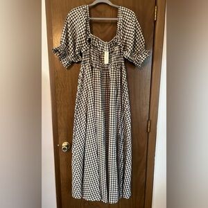 Rylee + Cru navy check birdie dress